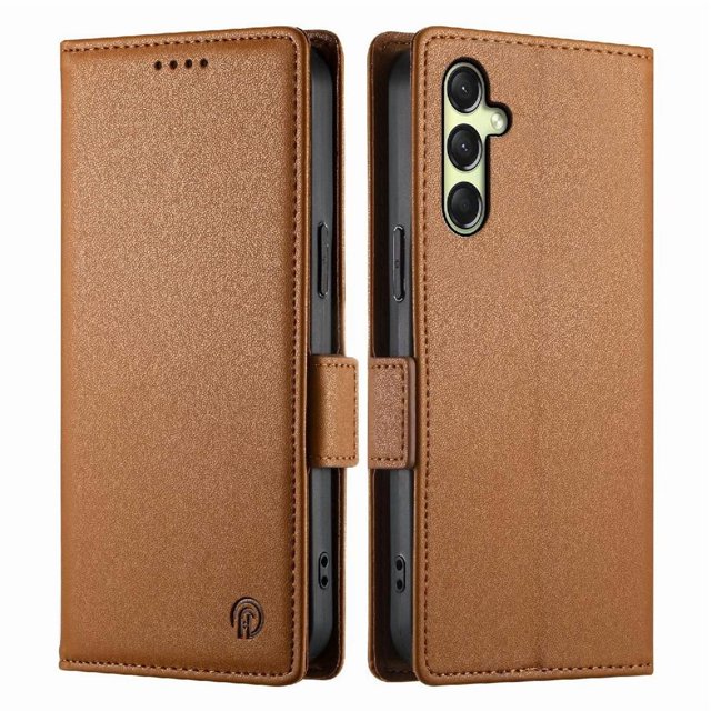 Magnetic Wallet Case with Card Holder & Stand for Samsung Galaxy A16 Brown