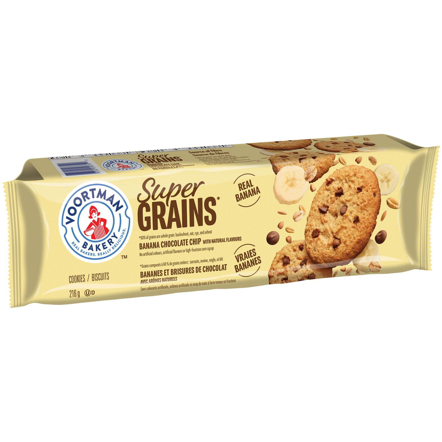 Biscuits aux supergrains, aux bananes et aux brisures de chocolat de VOORTMAN