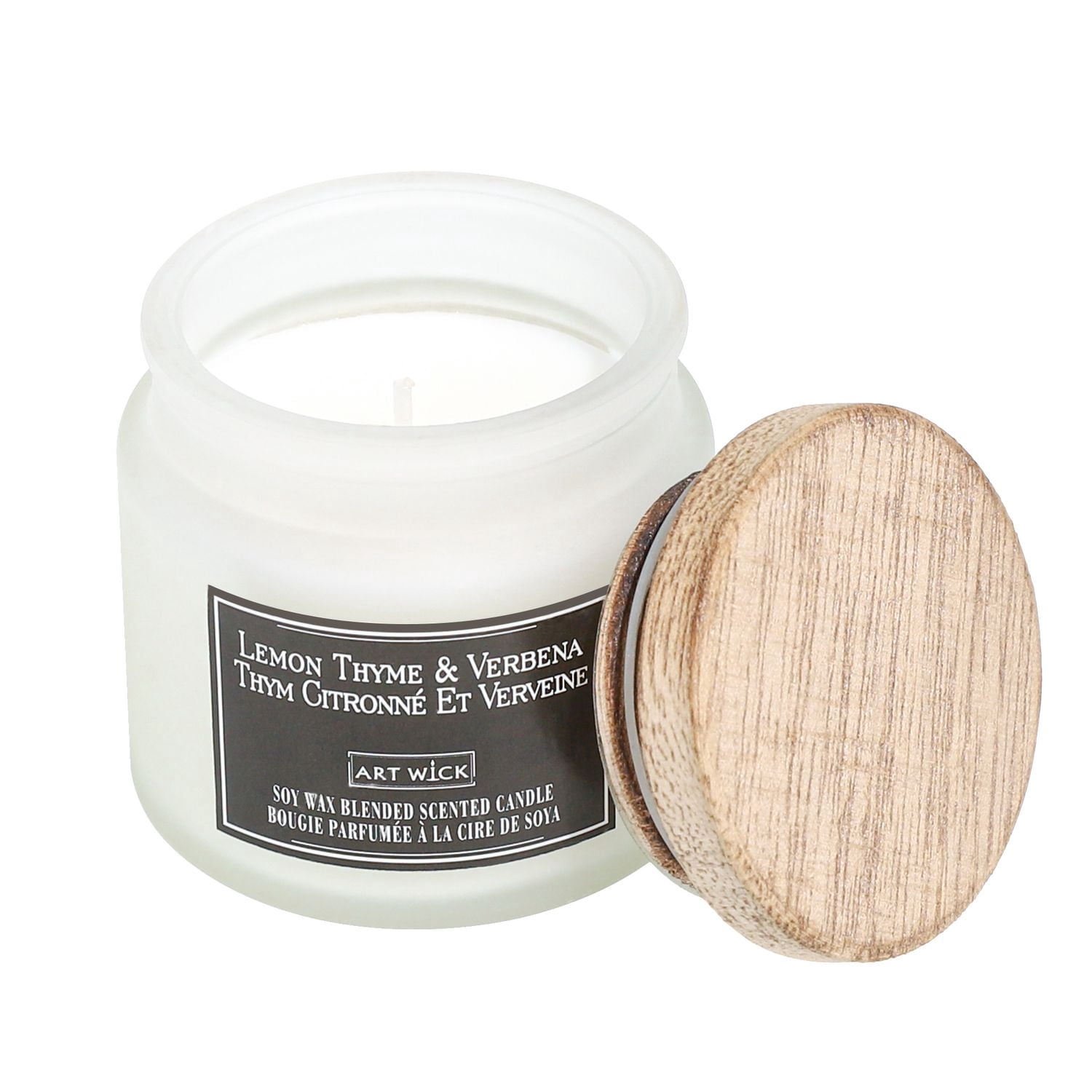 Art Wick 13.9OZ Thym au citron et cire de soja verveine Bougie parfumée mélangée, 1 mèche coton