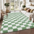 thumbnail image 1 of Garvee 9'x12' Fluffy Area Rugs Soft Luxury Shag Carpet, Modern Checkered Shaggy Rugs Christmas Rug with Non Slip Backing for Living Room Bedroom Home Decor, Green, 1 of 9