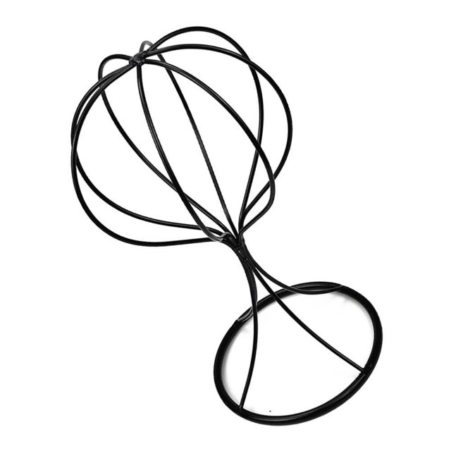 fastboy Eye-catching Tabletop Decorative Wig Display Stand Balloon Style Hat Holder Black 27.5cm 1Set