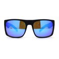 thumbnail image 3 of Mens OG Flat Top Rectangle Gangster Mob Shade Sunglasses Blue Mirror, 3 of 4