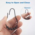 thumbnail image 4 of Anneaux de Rideau de Douche, Crochets de Rideau de Douche Noirs pour Rideau de Douche Antirouille, 4 of 4
