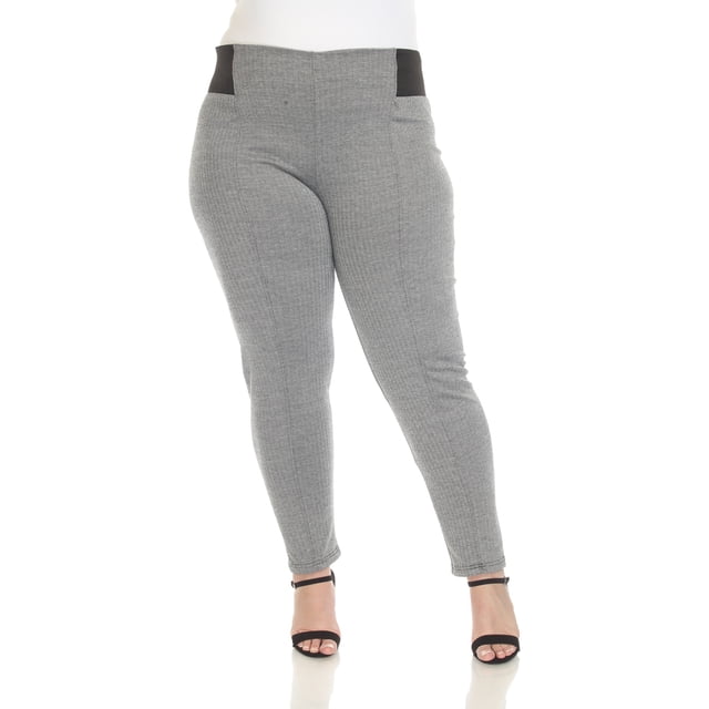 White Mark Pantalon Ajusté Jacquard pour Femmes