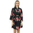 thumbnail image 1 of Bimba Robe de Demoiselle d'Honneur en Georgette Noire à Imprimé Floral pour Femme, Couvre-Maillot Wrap-26, 1 of 1