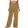 thumbnail image 1 of VEKDONE Pantalon Long en Lin pour Femmes Jaune m, 1 of 5