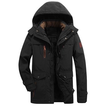 Men's Insulated Winter Jacket Thickened Casual Coat with Pockets for Outdoor Activities