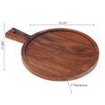 thumbnail image 2 of IH Casa Decor Acacia Wood Round Serving Tray With Handle, 2 of 4