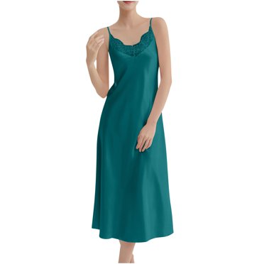 Chemise de Nuit Longue à Col en V pour Femme, Confortable pour la Maison