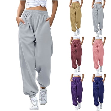 Sentmoon Sweatpants Women Wide Leg Oversized High Waist Women's Activewear Loose Solid Color Breathable Sweat Pants Fall Trendy for Running Cycling Workout S