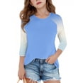 thumbnail image 2 of SERTG T-Shirt Mode Enfant Col Rond Manches 3/4 Imprimé Col Rond pour Été et Printemps 4-15 Ans (Bleu Ciel3,13 Ans), 2 of 7