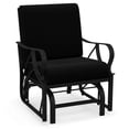 thumbnail image 2 of Costway Patio Rocking Chair with Cushion Heavy-Duty Metal Frame Smooth Glider Outdoor Black, 2 of 9