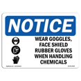 thumbnail image 1 of SignMission OS-NS-D-710-L-19008 Signe de l'Avis OSHA - Porter des Lunettes & 44; Bouclier de Visage & Signe avec Symbole, 1 of 1