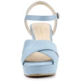 thumbnail image 2 of BLISSFUL STEP Women's Strap Platform Chunky Heel Slingback Sandals, 2 of 6
