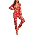 thumbnail image 2 of Faithtur Pyjama Femme Combinaison de Noël Imprimé Dessin Animé une-Pièce, 2 of 6