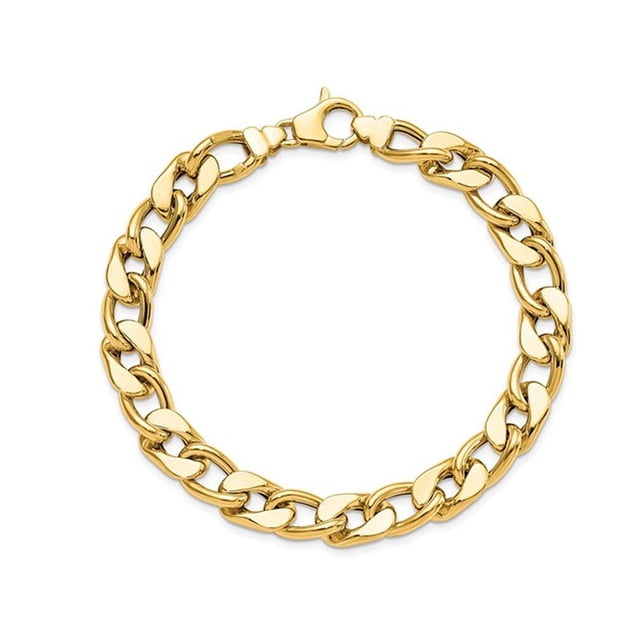 14K Yellow Gold Mens Curb Chain Bracelet 8.5 Inches (8.85mm)