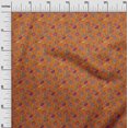 thumbnail image 3 of oneOone Rayon Orange Fabric Floral Craft Projects Decor Fabric Printed By The Yard 56 Inch Wide, 3 of 5