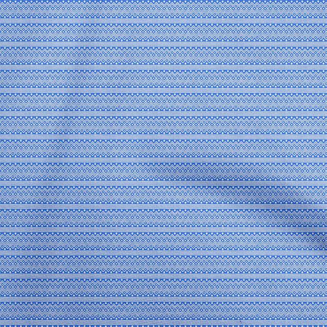 oneOone Tissu Velours Bleu Moyen Matériau de Robe Tribal Tissu Imprimé Tissu au Mètre 58 Pouces de Large