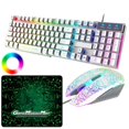 thumbnail image 1 of facefd Clavier et Souris de Jeu RGB USB Filaire avec Rétroéclairage LED, Tapis de Souris et Clavier de Jeu pour Ordinateur Portable PC, Ordinateur, Jeu et Travail, Blanc, 1 of 6