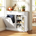 thumbnail image 2 of HOMCOM Armoire à Déchets Basculante, Îlot de Cuisine avec 2 Tiroirs, Blanc, 2 of 10