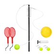 thumbnail image 2 of DYNWAVECA Tennis Training Aid Tetherball Set Ball and Rope with Pole Beginners Swing Practice Rebounder for Park Indoor Outdoor Outdoor, 2 of 10