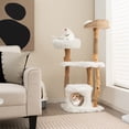 thumbnail image 2 of Gymax 49'' Tall Wooden Cat Tree Solid Wood Cat Tower with Jute Scratching Posts, 2 of 10