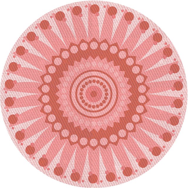 Ahgly Tapis Rond Lavable en Machine Intérieur Transitionnel Rose Profond, 5 Pieds Rond