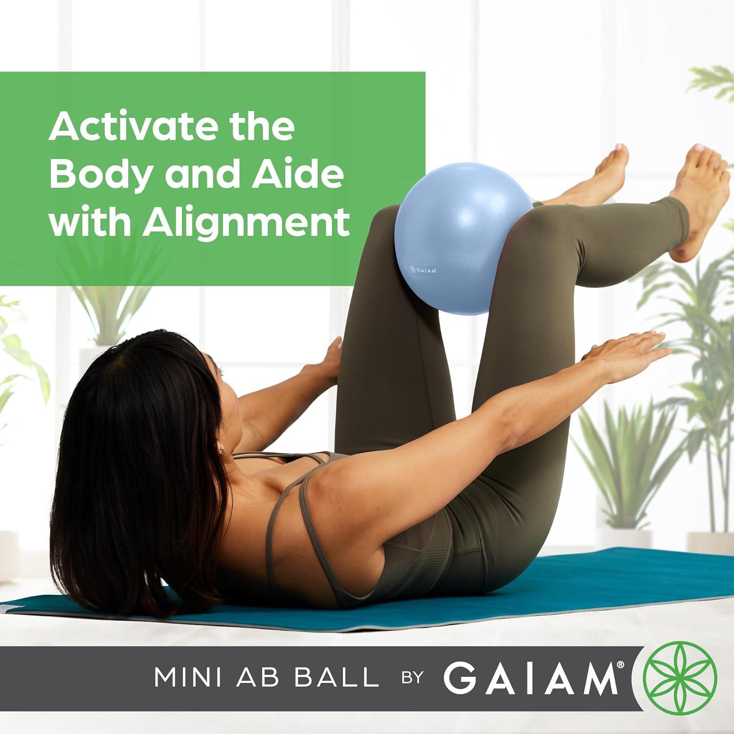 Gaiam 8” Mini Ab Ball (Clear Sky Blue), All Fitness Levels