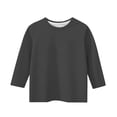thumbnail image 5 of MeetoTime T-shirt Uni à Manches 3/4 et Col Rond pour Enfants, T-shirt pour Tout-Petits Garçons Filles 3-12 Ans, 5 of 5