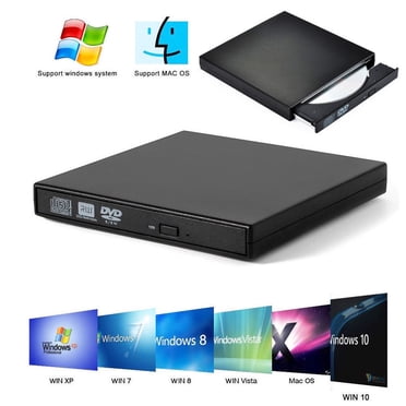 USB External DVD CD RW Disc Burner Combo Drive Reader Plug & Play for Windows 98/8/10 Laptop PC