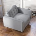 thumbnail image 4 of Harriet Fauteuil d'Appoint en Velours Style Mobilier Moderne Mi-Siècle Gris, 4 of 5