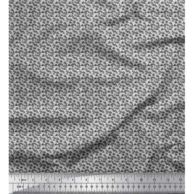 Soimoi Crepe Silk Fabric Triangle Shirting Printed Fabric 1 Yard 42 Inch Wide