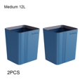 thumbnail image 2 of 2 Pieces Home Office Garbage Bin Bedroom Portable Waste Basket Square Shape Rubbish Can Large Capacity Container Blue M, 2 of 10