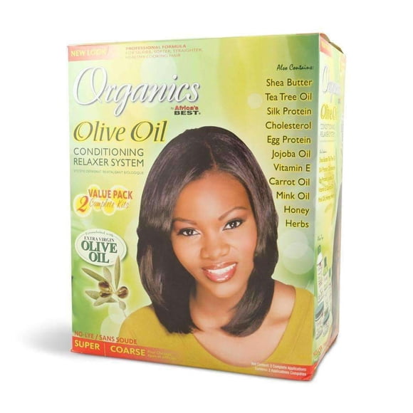 Africa's Best Système Relaxant de Conditionnement à l'Huile d'Olive Biologique - Ensemble Économique de 2 Super