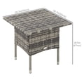 thumbnail image 3 of Outsunny Rattan End Table with Full Woven Top, Outdoor Coffee Table, Grey, 3 of 10