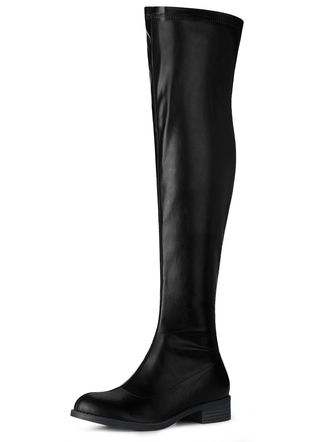 Bottes Hautes à Talons Carrés et Bout Rond pour Femmes de Unique Bargains