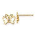 thumbnail image 1 of 14k Yellow Gold Cubic Zirconia Cz Childrens Butterfly Earrings Animal, 1 of 7