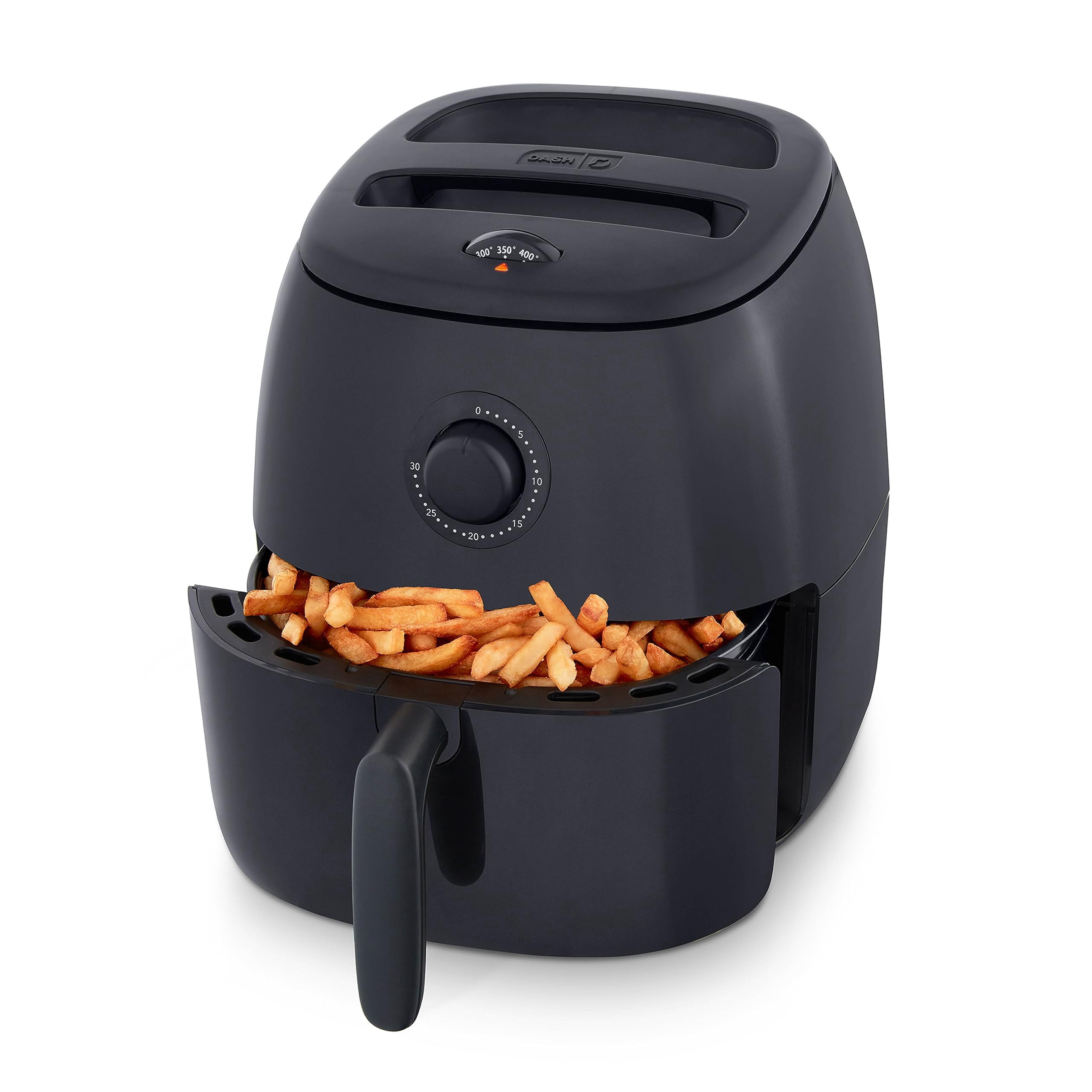 DASH Tasti-Crispâ„¢ Electric Air Fryer Oven, 6 Qt. Family Size, Black â€“ Compact Air Fryer with Large Basket for Healthier Food in Minutes, Ideal for Small Spaces - Auto Shut Off, Analog, 1700-Watt