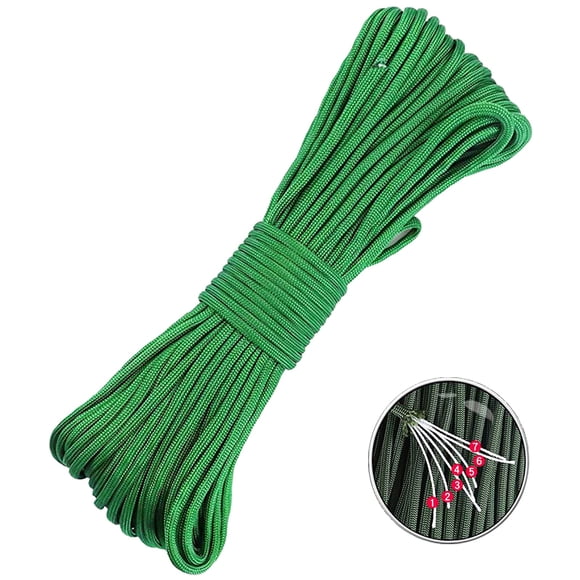 Vacemry Paracorde 550 4 mm Corde de Parachute à 7 Brins, Corde de Tente 350 Haute Résistance pour Équipement de Camping Extérieur, Trousses d'Urgence, Sacs à Dos de Randonnée et Projets DIY, Corde Utilitaire en Nylon 31 m 100 Pi
