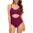 thumbnail image 3 of LSLJS Women's Cache-Ventre Plissé à Bretelles Dos Nu Adorable Swimsuit, 3 of 8