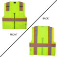 thumbnail image 4 of VENDACE Hi Vis Safety Reflective Mesh Vest for Men ANSI Class 2 High Visibility Vest with 8 Pockets and Zipper(Yellow,XL), 4 of 4