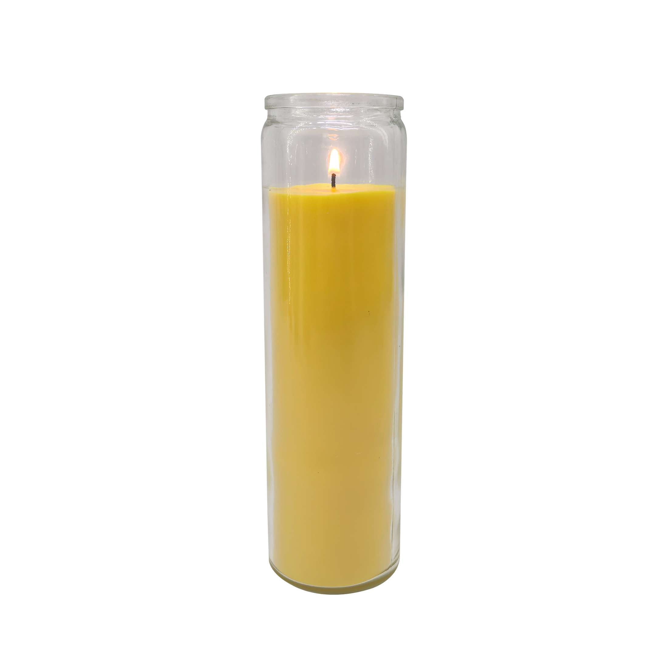 Bougie en pot non parfumée, jaune