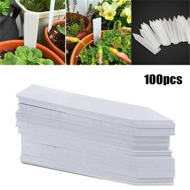 Luckyn 100 Pcs Étiquettes en Plastique pour Plantes, Étiquettes et Étiquettes Imperméables pour Semis, Marqueurs de Nom de Plantes pour Plantes et Pots d'Intérieur, Piquets d'Identification pour Plantes de Pépinière et de Jardin, Blanc