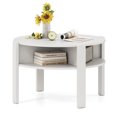 thumbnail image 1 of Gymax 29.5'' 2-Tier Round Coffee Table w/ Storage 4 Shelves Faux Wooden Top, 1 of 10