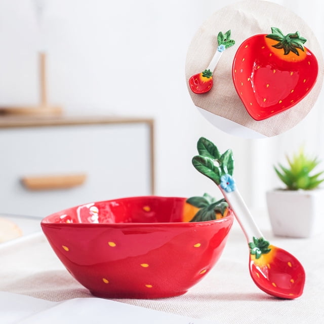 Hearth & Gear Ceramic Bowl Set Versatile Fruit//Kids Dish Hand Painted Home Tableware round Table Centerpieces Small Dining Table for 4 Plate Mates Napkins for Dining Table And Kitchen Table Set for 4
