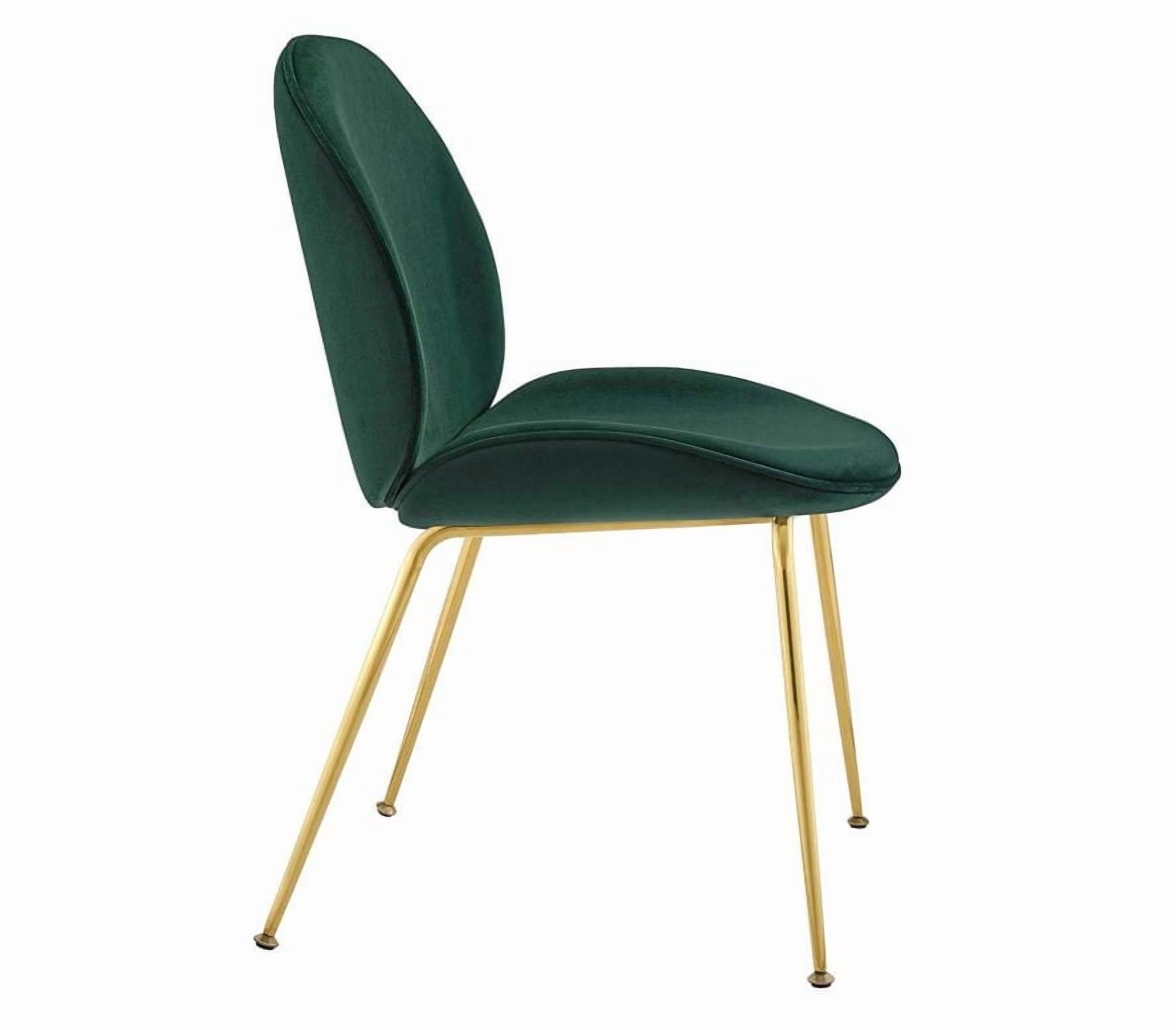Chaise de salle à manger en velours vert Take Me Home – Lot de 4 avec sièges épais et moelleux, revêtement en velours luxueux et pieds dorés brillants pour des salles à manger élégantes