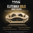 thumbnail image 3 of Max Advanced Brakes – EliteMAX Front Brake Caliper for 2012-2020 Ford F150, Passenger Side, Gold Powder Coated, Hardware Included, Disc Brake Caliper Assembly w/ Bracket, 3 of 8