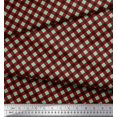 thumbnail image 2 of Soimoi Green Modal Satin Fabric Diagonal Check Decor Fabric Printed Yard 42 Inch Wide, 2 of 5