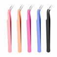 thumbnail image 2 of Precision Elbow Tweezers, Stainless Steel, Curved Tip, Enhanced Grip, for Electronics, Crafts, Jewelry Making, Soldering, Experimental Work Hzhnb | Metal, Black, 2 of 7