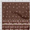 thumbnail image 1 of Soimoi Brown Modal Satin Fabric Floral Panel Fabric Prints by Yard 42 Inch Wide, 1 of 5